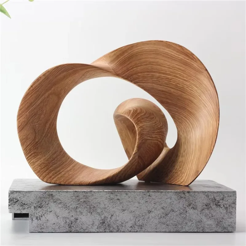 Meijian Nordic Creative Office Desktop Contemporary Decor Resin Art Irregular Ribbon Ornaments for Home Decor