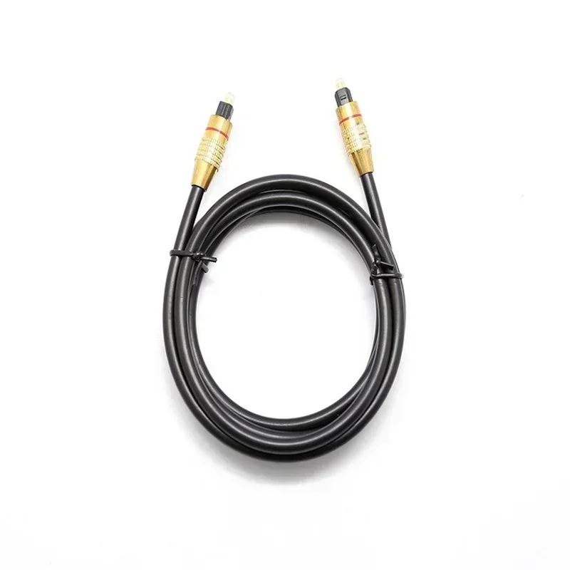 Banhado a ouro cabeça áudio cabo de fibra óptica, Toslink Digital Optical Fiber, Side Interface transmissão de áudio, OD6 milímetros