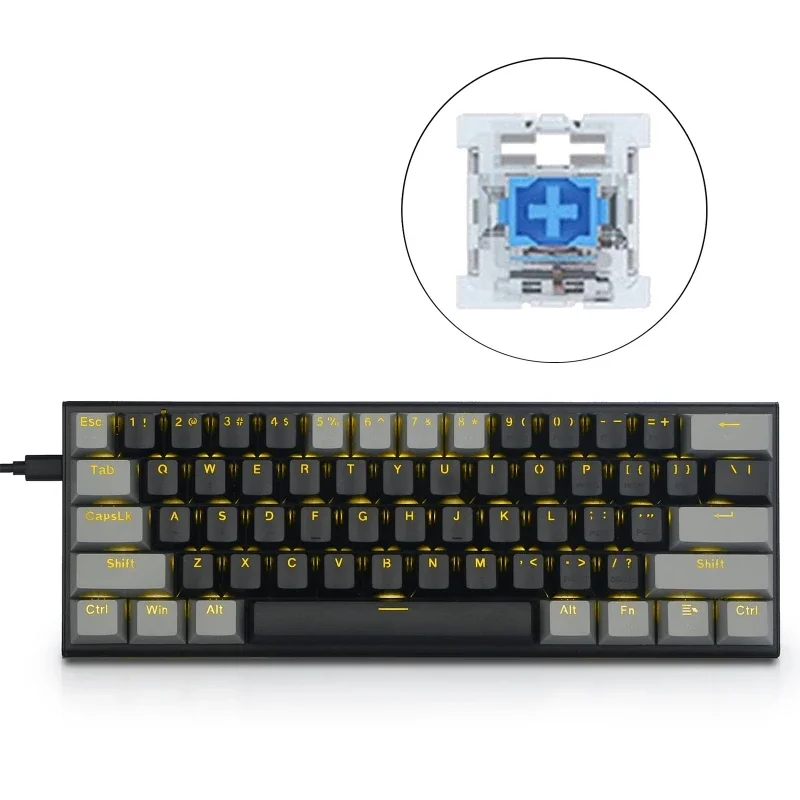 Z-11 60% Mechanical Keyboard USB Solid & 18 LED Backlit Gaming Mechanical Keyboard 61 Keys Optical Switches D5QC