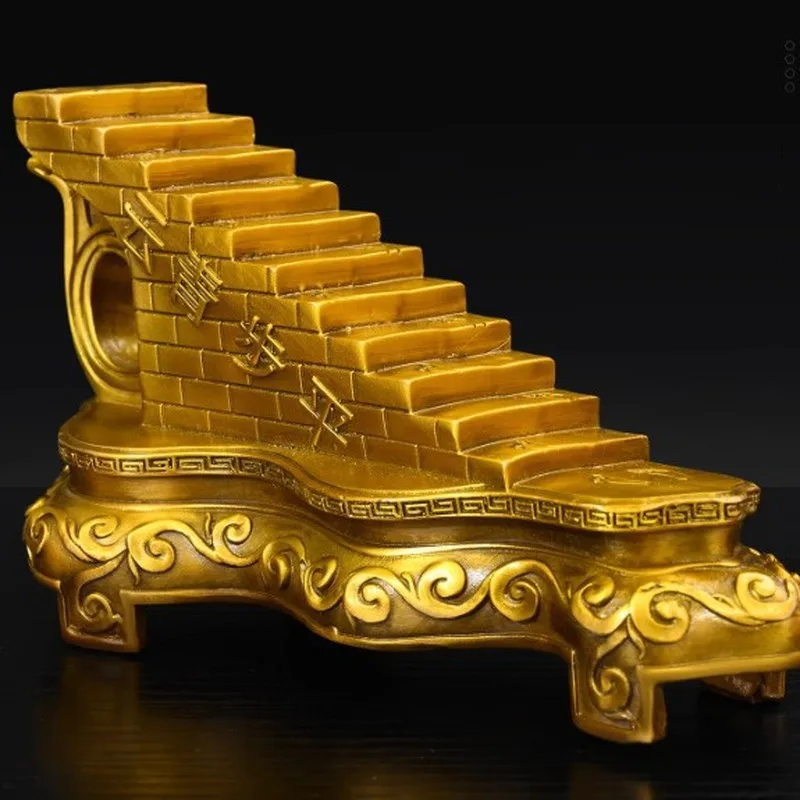 Brass Stepping Stones, Ascending Ladder Ornament, One-Step to Heaven, Home Living Room Lucky Charm Decoration, Ladder to Heaven