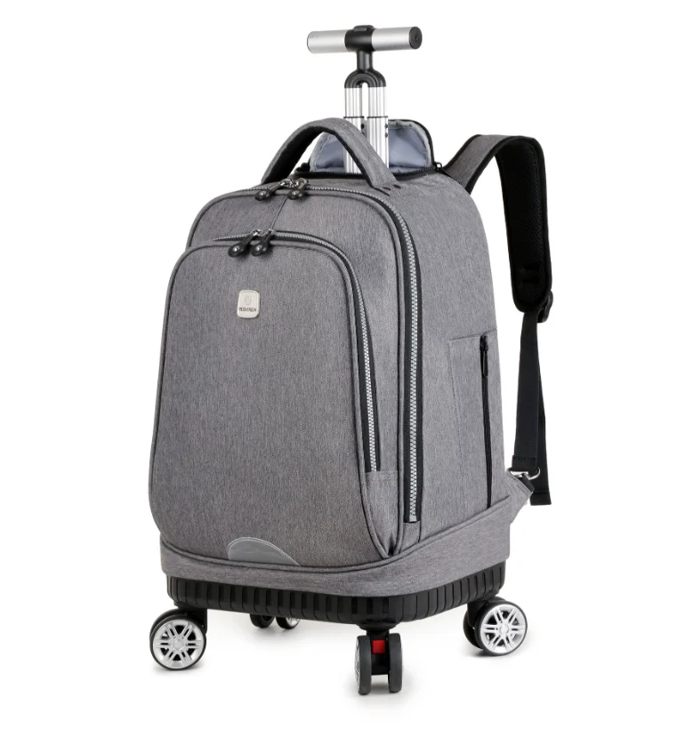 Boys Travel Wheeled Laptop Bags Backpack Durable Carry on Bag School Travel Trolley Suitcases 19 Inch Rolling Backpack for Girls