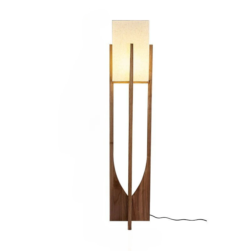 Chinese Wooden Floor Lamp Living Room Bedroom Sofa Bedside Vertical Table Lamp Nordic Solid Wood Led Standing Light Room Decor