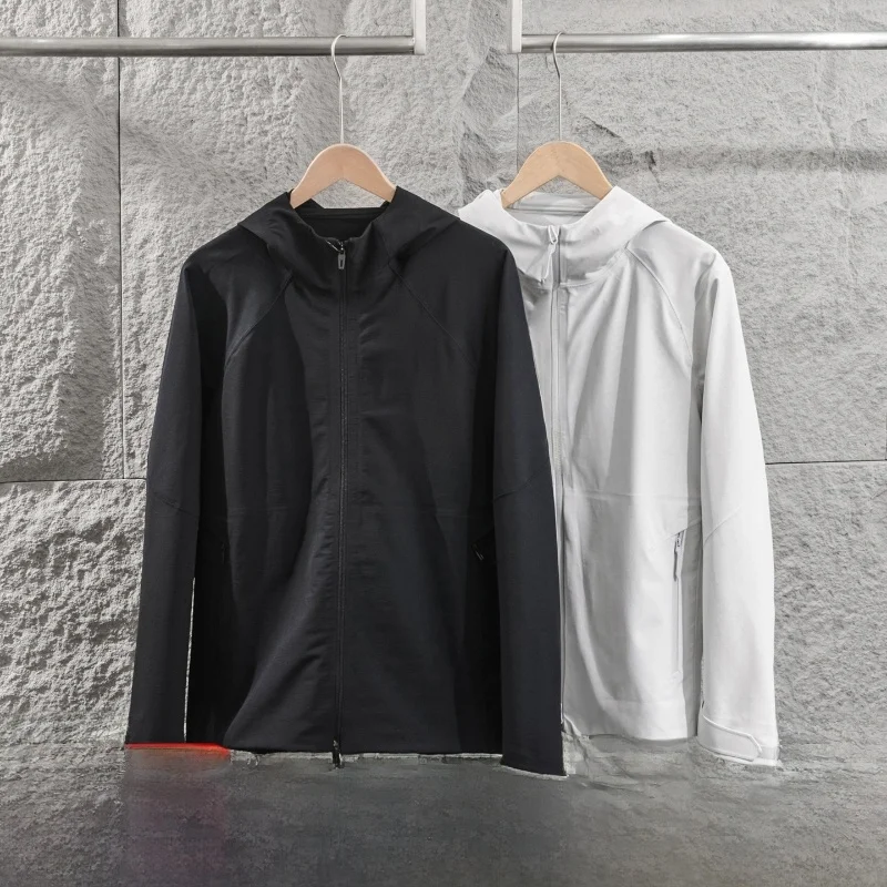 

Spring 2026 Men's High-End Elastic Breathable Business Commute Hooded Jacket Outerwear Seamless Full-Pressure Glue Process