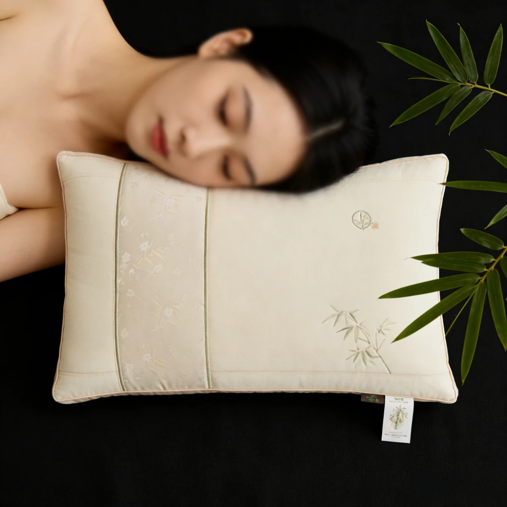 

Подушка из 100% хлопка и льна для комфортного сна, для отелей и дома, с 3D-формовкой, в китайском стиле, для поддержки шеи