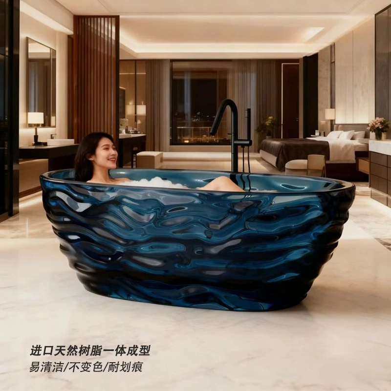 

Pure acrylic transparent resin water corrugated household color crystal Internet celebrity hotel bed and breakfast doubl