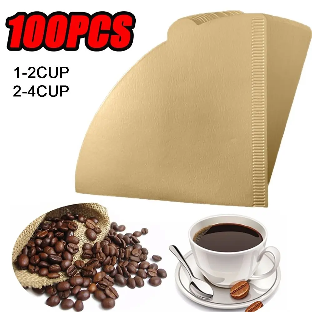 40/100Pcs Filter Paper Hand-brewed Coffee Special Conical Wood Pulp Portable Pull-out Drip Filter Paper Household Cafe Tools