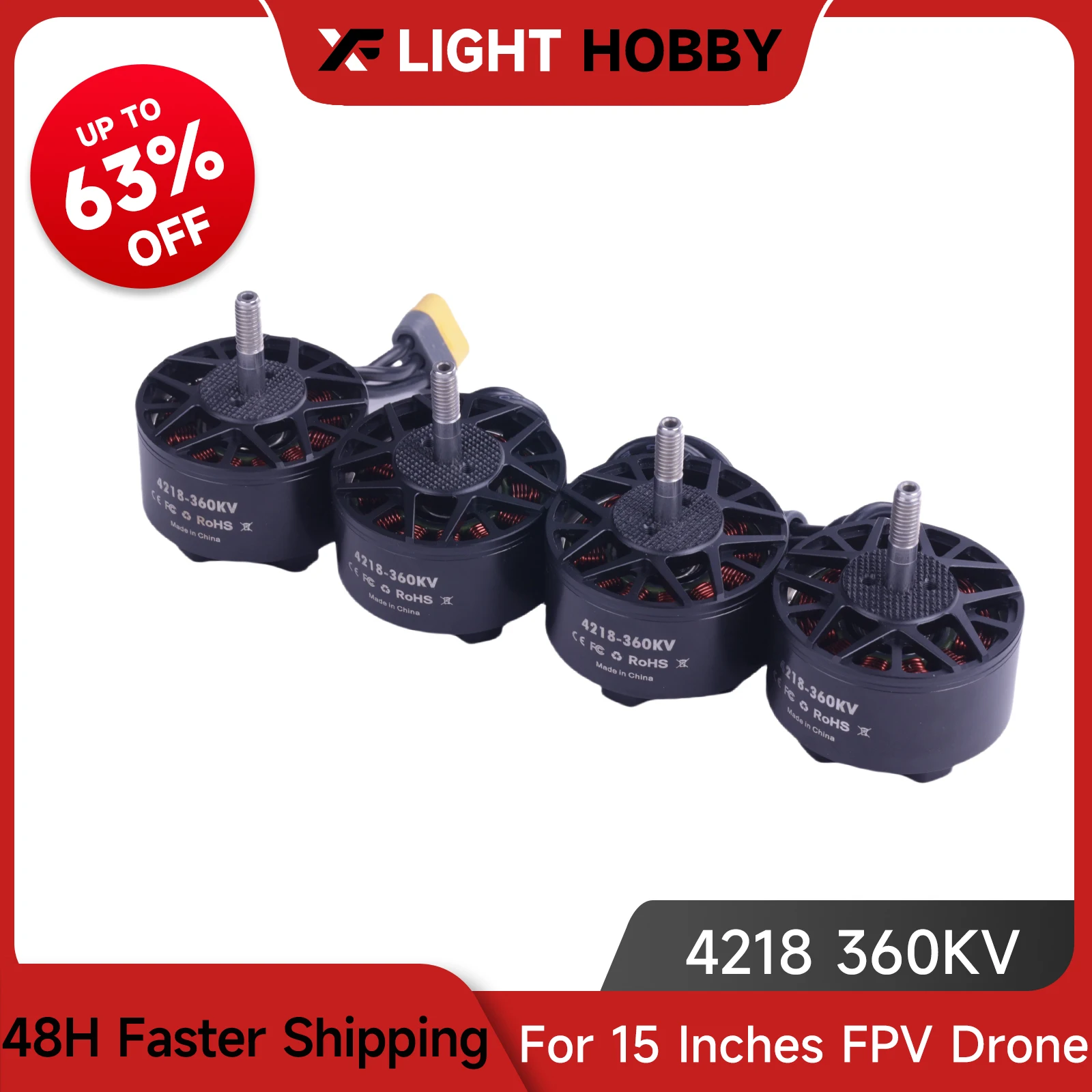 

XFlight Hobby 4 шт. 4218 350KV бесщеточный двигатель для 13-15 дюймов FPV Drone 4-6S вертолет RC двигатель для радиоуправляемого самолета с фиксированным крылом