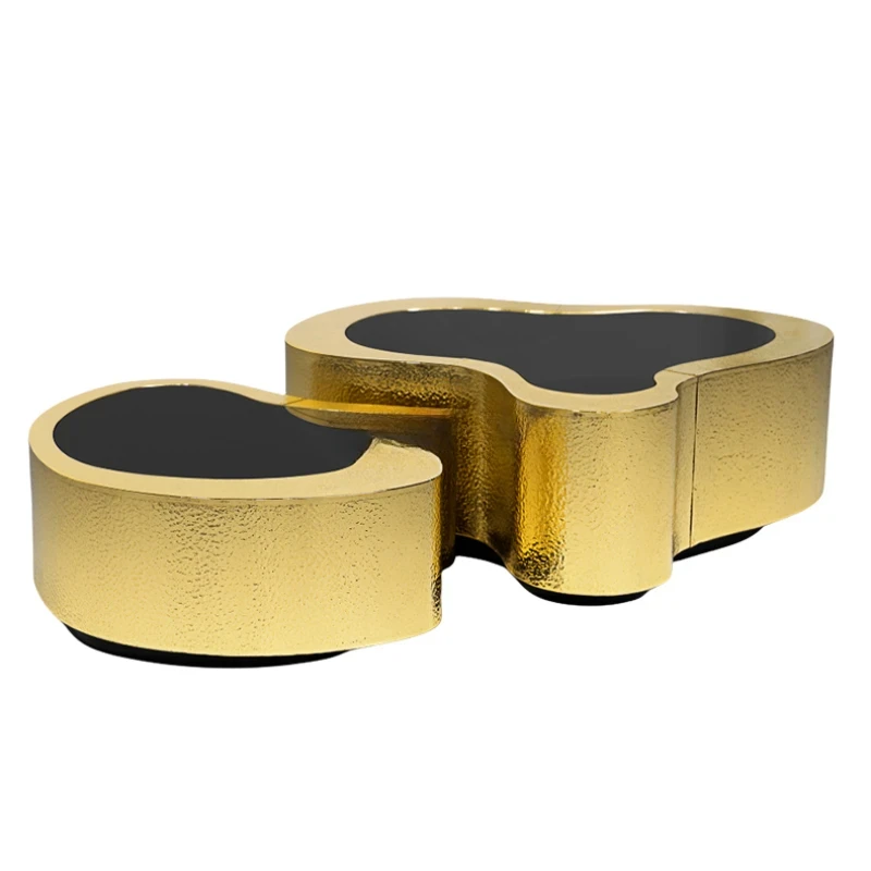 

Modern Creative Stainless Steel Concave-Convex Pattern Anisotropic Combination Wavy Tea Table