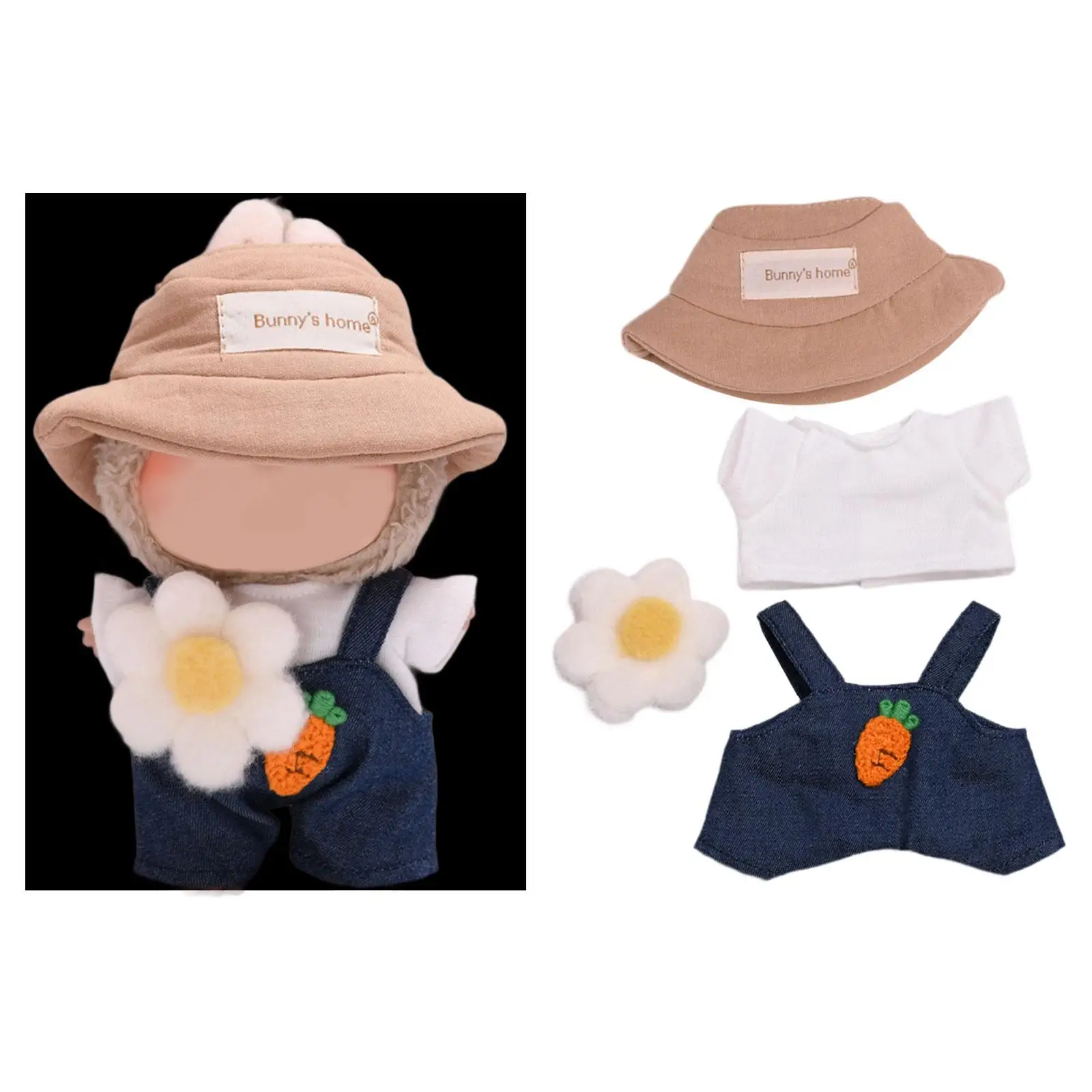 

Stuffed Doll T Shirt and Pants Fashion for Kids Coordination Educational Flexibility Make Your Own Dolls Costumes for 17cm Dolls