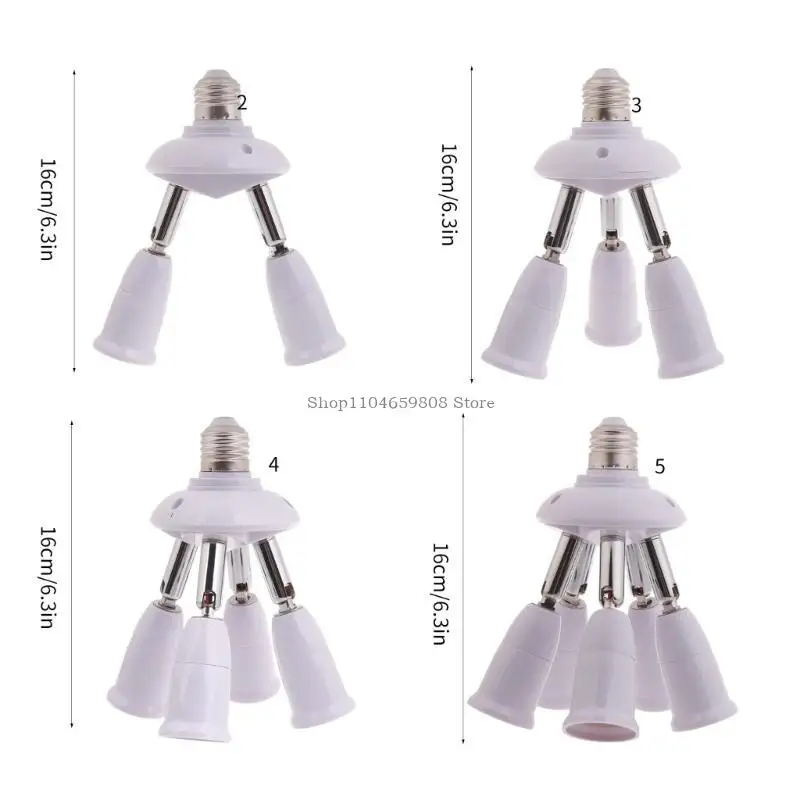 Multifunctional E27 to E27 Base Light Holder Lamp Bulb Socket Splitter Adapter