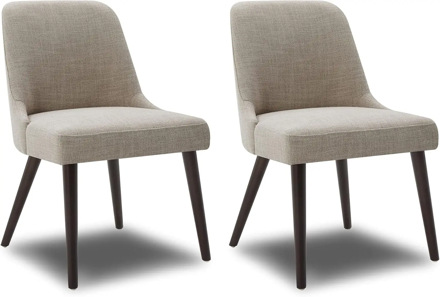 CHITA Mid-Century Modern Dining Chair, Upholstered Fabric Accent Chair for Dining Room, Set of 2, Flax Beige in Fabric