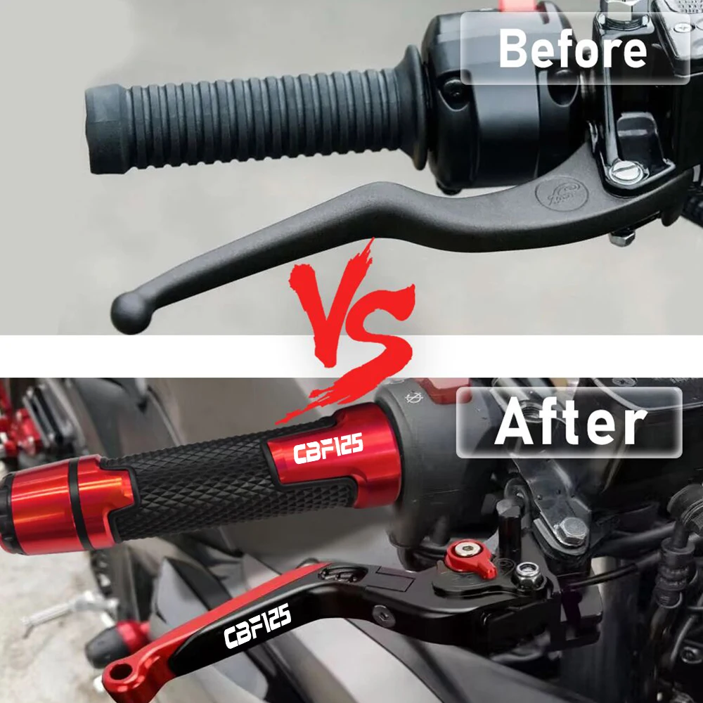 2009 2008 Motorcycle Aluminum Adjustable Brake Clutch Levers Handlebar Hand Grips ends FOR HONDA CBF125 125CBF CB125F 2004-2010 view 5
