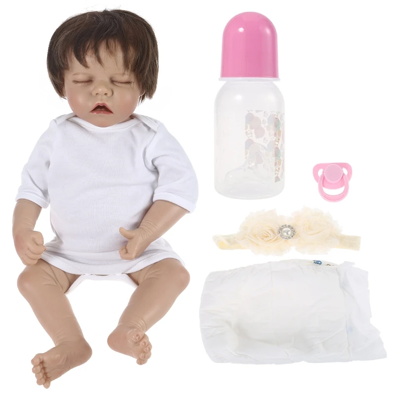 Jouet confortable 18 pouces pour poupée, pour bébés garçons filles, réaliste, yeux fermés, bébé fille f