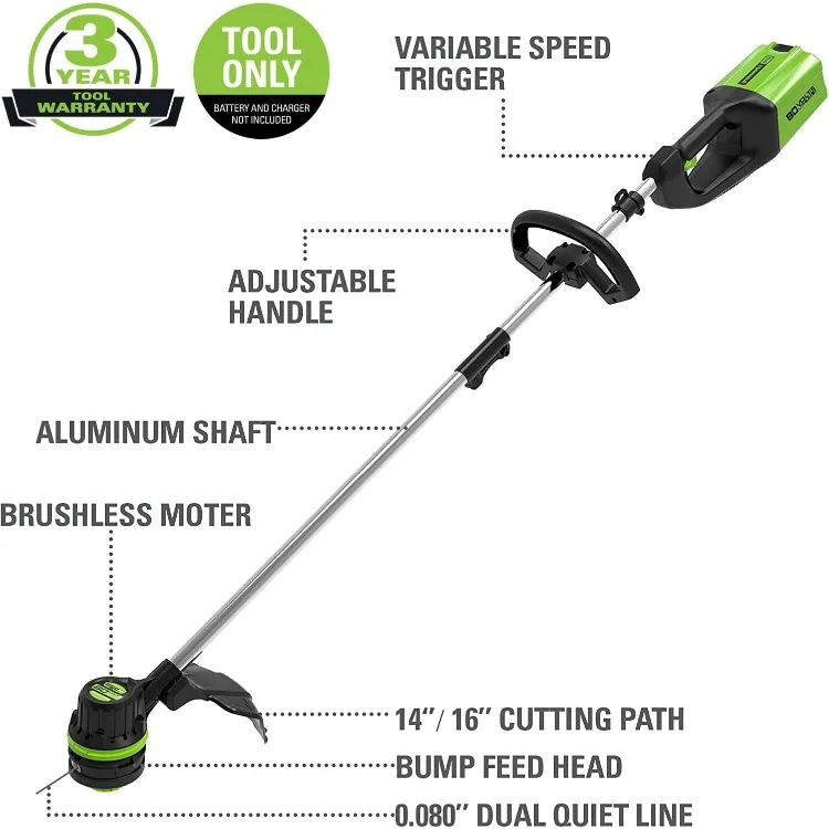 PRO 16-Inch 80V Cordless String Trimmer, Battery Not Included ST80L00, Multicolor