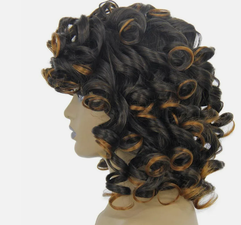 Perruque Afro Bouclée Courte avec Frange pour Femme, Cosplay Moelleux, Hadt Hmatte