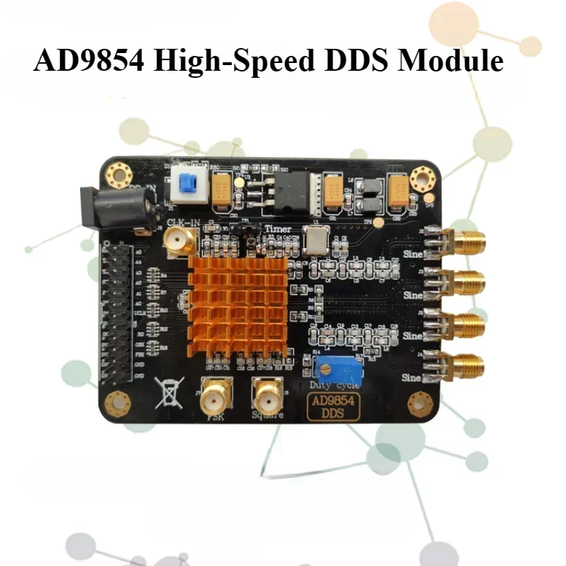 VoltSAD9854 DDS Waveform Generator (200MHz) - Supports Sine/Square Wave, AM/FM/FSK For Laboratory Measurement & Embedded Systems