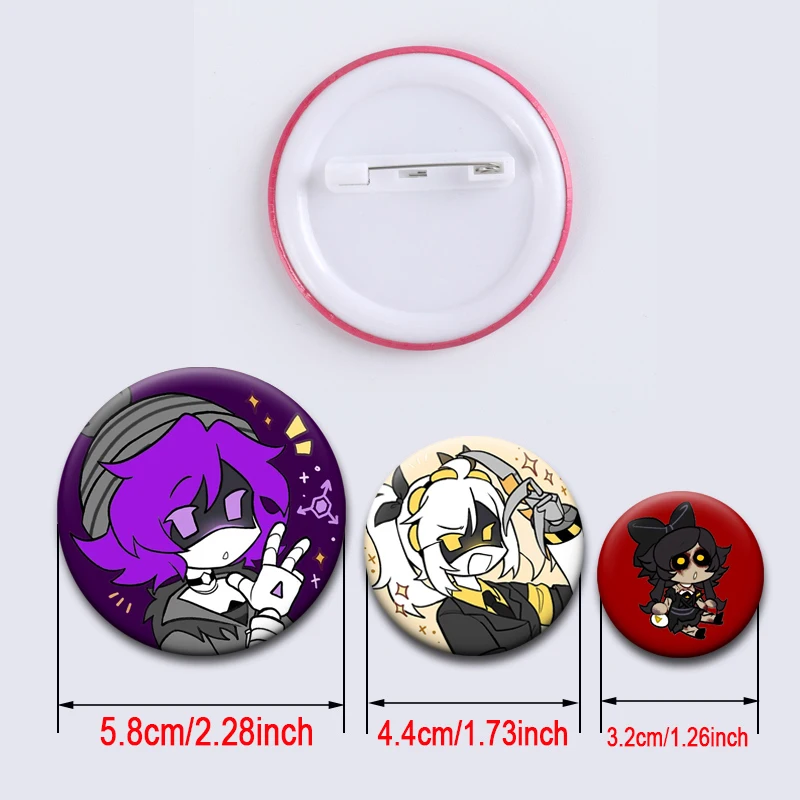 Game Murder Drones Badge Round Creative Cartoon Brooches Snap in Design Anime Pins for Backpack Jewelry Accessorie Handmade Gift