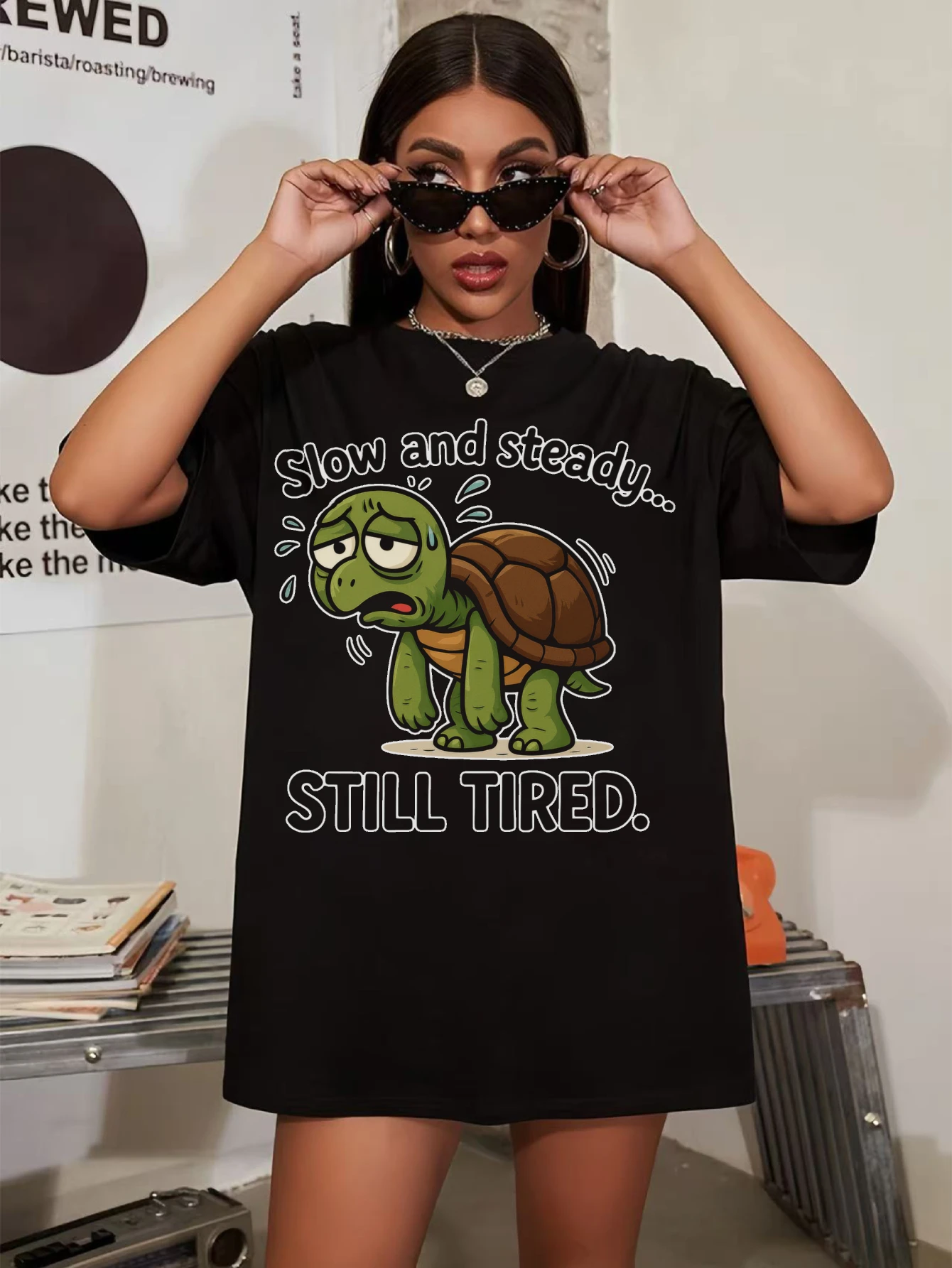 

Женская удобная черная футболка с забавными цитатами животных больших размеров с круглым вырезом, мягкая осенняя осенняя одежда, праздничная одежда на Хэллоуин