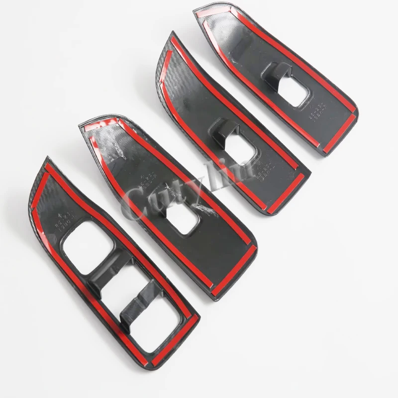 LHD ل MG 4 MG4 EV 2026 2027 ABS ألياف الكربون زجاج نافذة السيارة رفع التبديل لوحة أزرار غطاء الكسوة ملصق الملحقات الداخلية #6