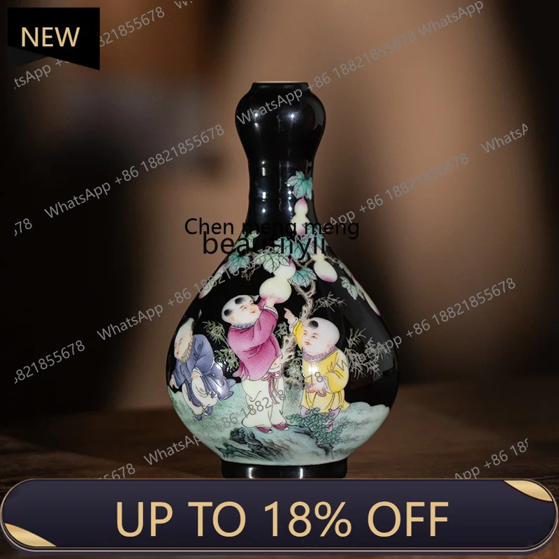 

Jingdezhen ceramic vase ornament living room hand-painted new Chinese antique