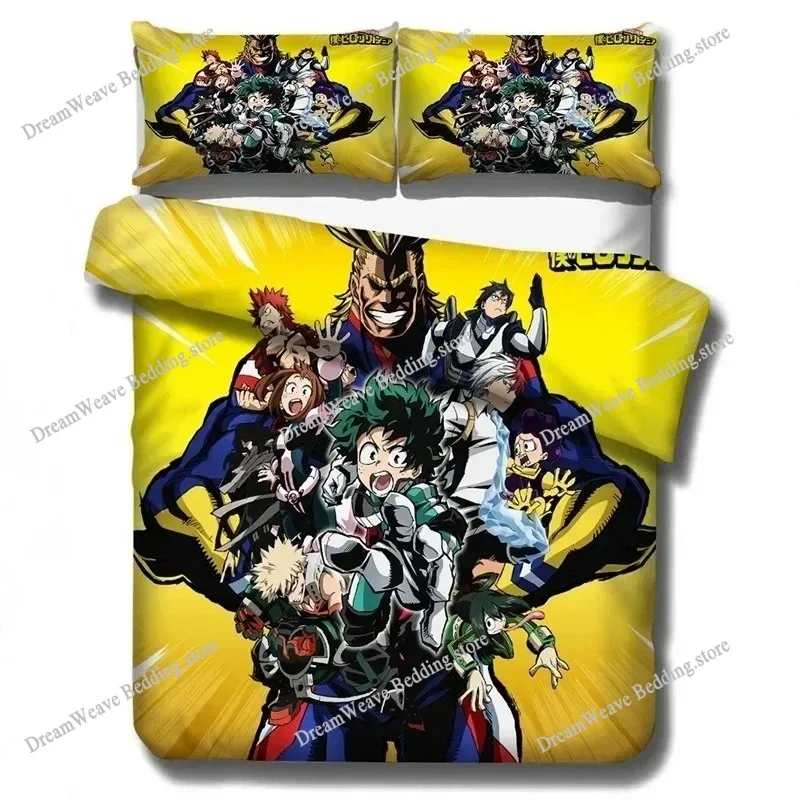 

New My Hero Academia Bedding Set Duvet Covers Pillowcases Cartoon Anime Comforter Bedding Sets Bedclothes Bed Linen Luxury Gift