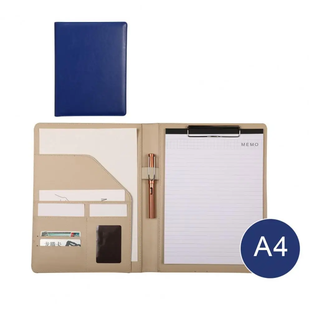33.5*24.5 سنتيمتر مجلد ملفات A4 وثيقة الحافظة مجلد مع آلة حاسبة القلم فتحة حامل بطاقة محفظة مع كليب مكتب الأعمال