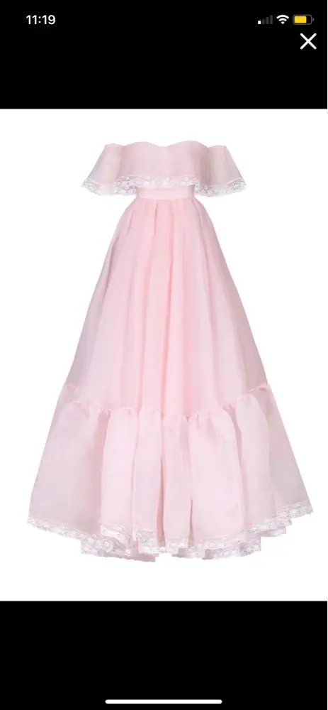 

Eightree Baby Pink Tulle Evening Dresses Long A Line Off the Shoulder Lace Princess Vestidos De Fiesta Elegantes Para Mujer