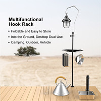 Camping Lantern Stand Lantern Hanger Camping Detachable Light Pole With Storage Tray Adjustable Heights Ground Plug Or Table