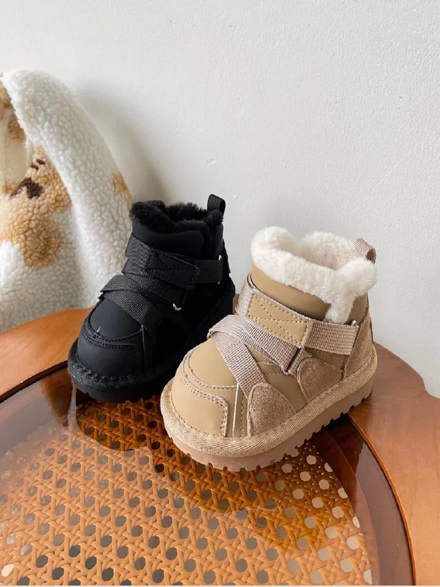 

Baby Snow Boots Warm Plush Girls' Short Boots Winter New Style 1-3 Year Old Boys Girls Fashionable Casual Cotton Boots Apricot B