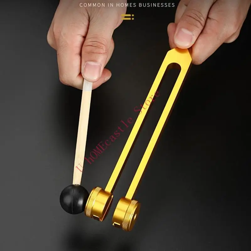 63HF Tuning Fork Set 128 Hz Medical Tuning Fork Hearing Test Aluminum Alloy Tuning Energy Fork with Hammer Tap Musical Tool