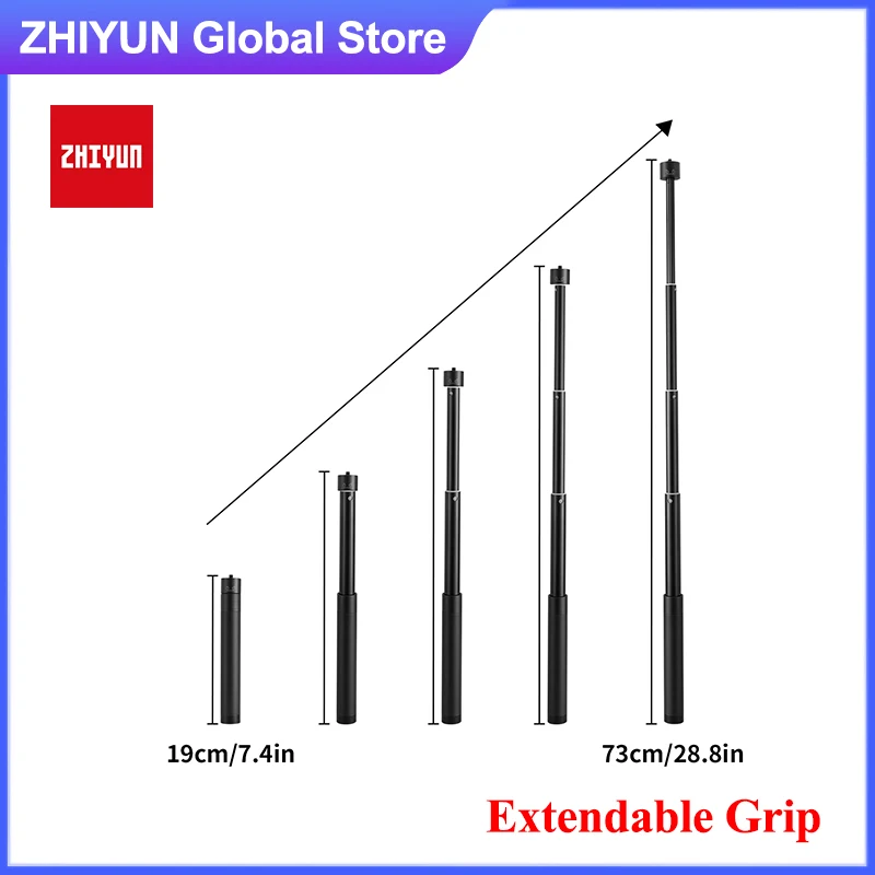 

Zhiyun B7319 Extendable Grip Extension Pole Stick Rod for Handheld Gimbal M40 Light Accessories 1/4'' Screw Hole 7.4-28.8 inch