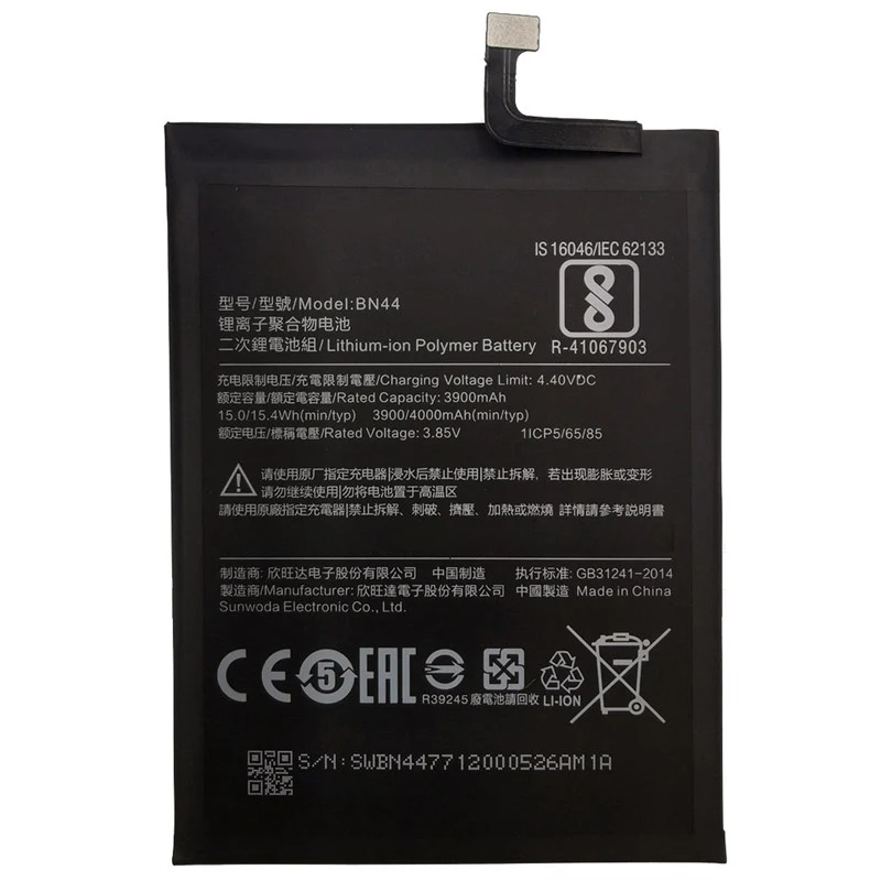 High Quality 4000mAh Battery BN44 For Xiaomi Redmi 5 Plus 5Plus  Mobile Phone Battery Batteries Bateria Batterij+Tools