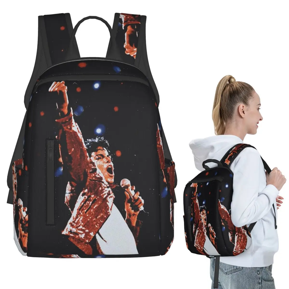 Pop Music Michael J-Jackson (6) Backpack Student BookBag Boys Girls School Bag Laptop Shoulder Bags Men Women