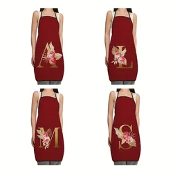 1pc Fashion Apron for Home Cleaning,Kitchen Cooking,Baking,and Gardening - Letter Phrase Print with Kitchen and Cooking Utensils
