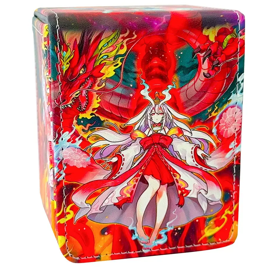 

100+ PU Leather Deck Card Boxes Cards Deck Game Box for Collectible Playing Card Box Compatible with YUGIOH MTG Commander Decks