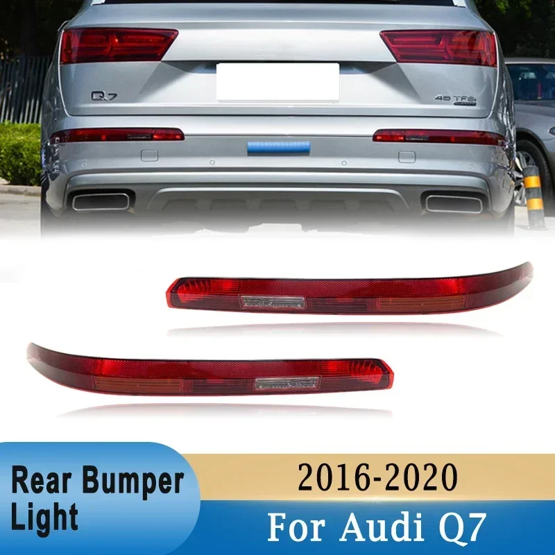 Car Rear Bumper Light Turn Signal Stop Brake Light for Audi Q7 2016-2020 EU Version with 4 Bulbs Tail Light Rear Signal Lamp 