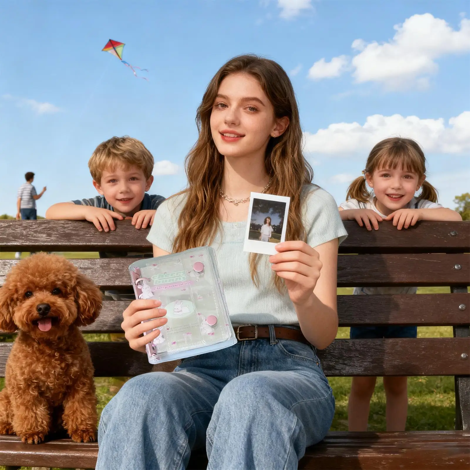 

Kawaii binder Transparent cute double buttons Kpop Photocards Collect Book PVC soft shell color clip Idol Storage Album