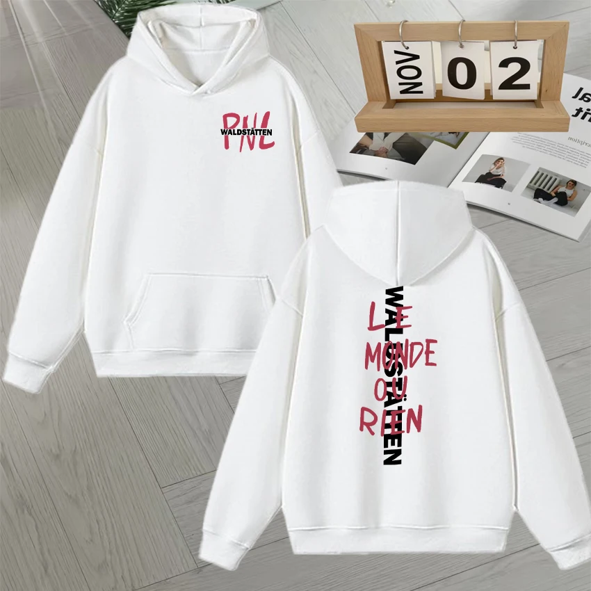Fashion French Rap Group PNL Le Monde Ou Rien Merch Hoodies Hip Hop Men Women Long sleeve Autumn Winter Fleece Sweatshirt Unisex
