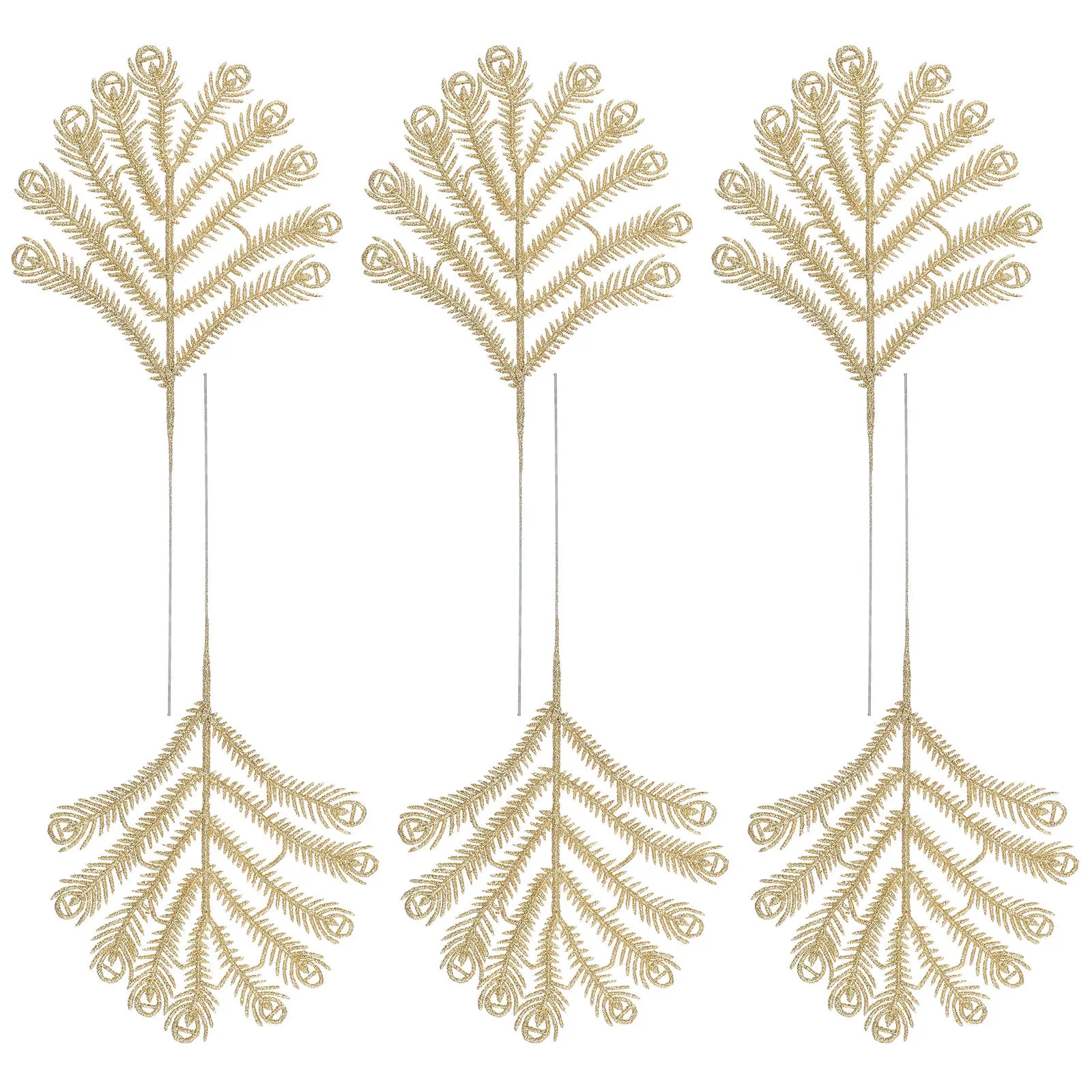 

6Pcs Christmas Tree Hanging Glitter Leaf Ornaments Rustic Party Decoration Xmas Leaf Pendant Party Hanging Decor