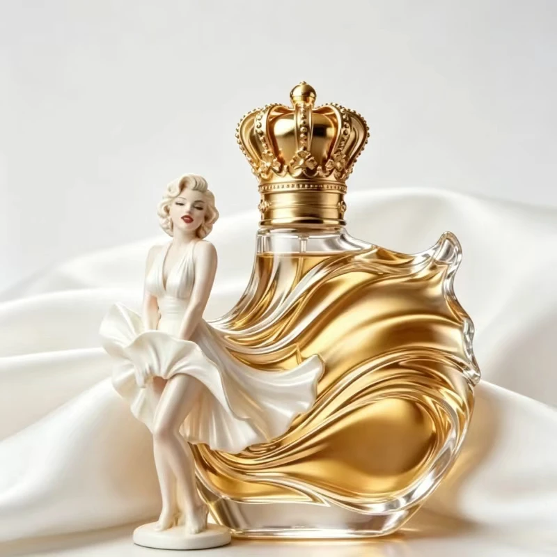 Art Deco Marilyn Inspired Whiskey Decanter Set with Crown Lid Elegant Home Bar Decor Gift Set Liquor Bottle Container