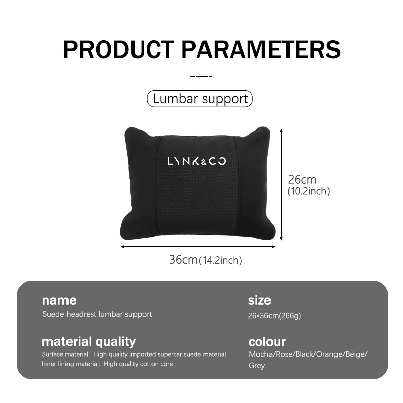 مقعد السيارة وسادة الرقبة مسند الرأس كرسي داعم للفقرات القطنية وسادة اكسسوارات ل LYNK & CO 01 Phev 02 03 Phev 03 + 05 06 09 PHEV 09 MHEV #6
