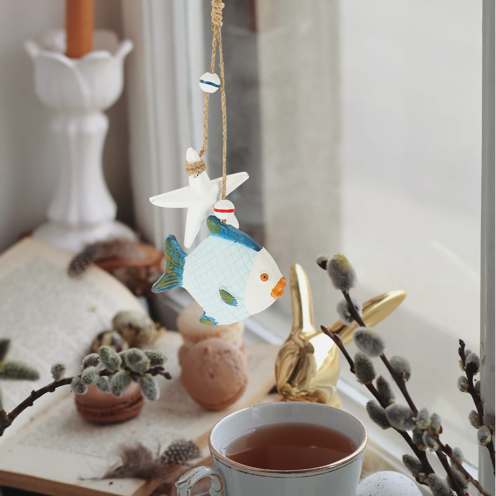 

Wooden Decor Nautical Hanging nament Wall Ocean Themed Home Rustic Wooden Pendant Coastal Beach Style Room