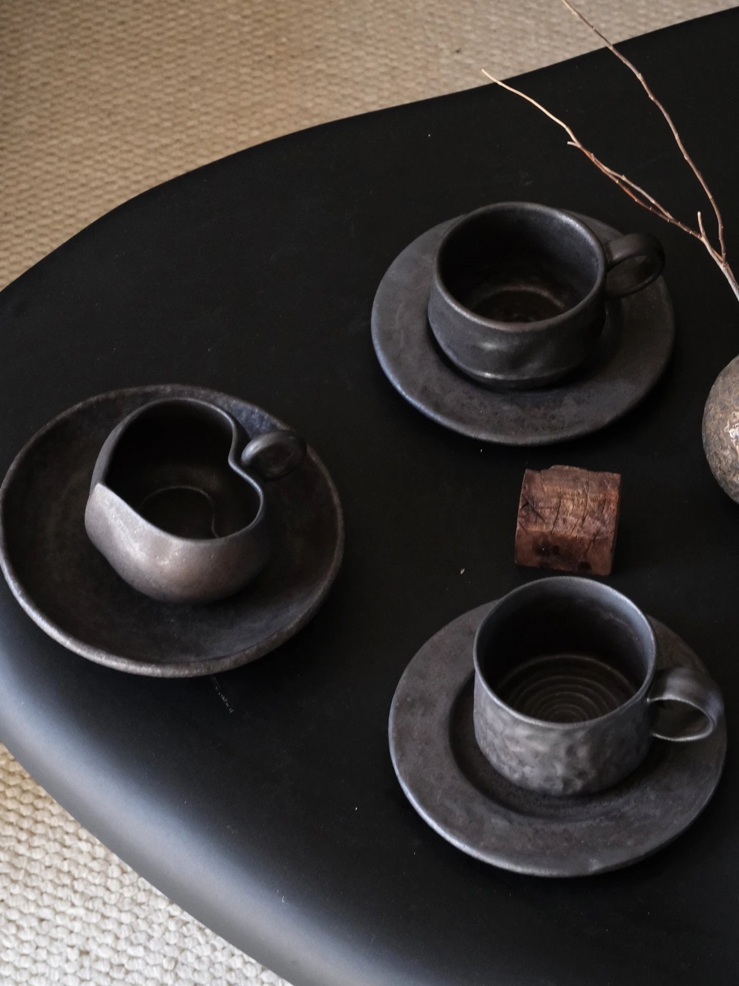  Meteorite Glaze Coffee Cup 180ml Concentrated Vintage Wabi-Sabi Small Ceramic Cup for Espresso with Cup Holder Texture