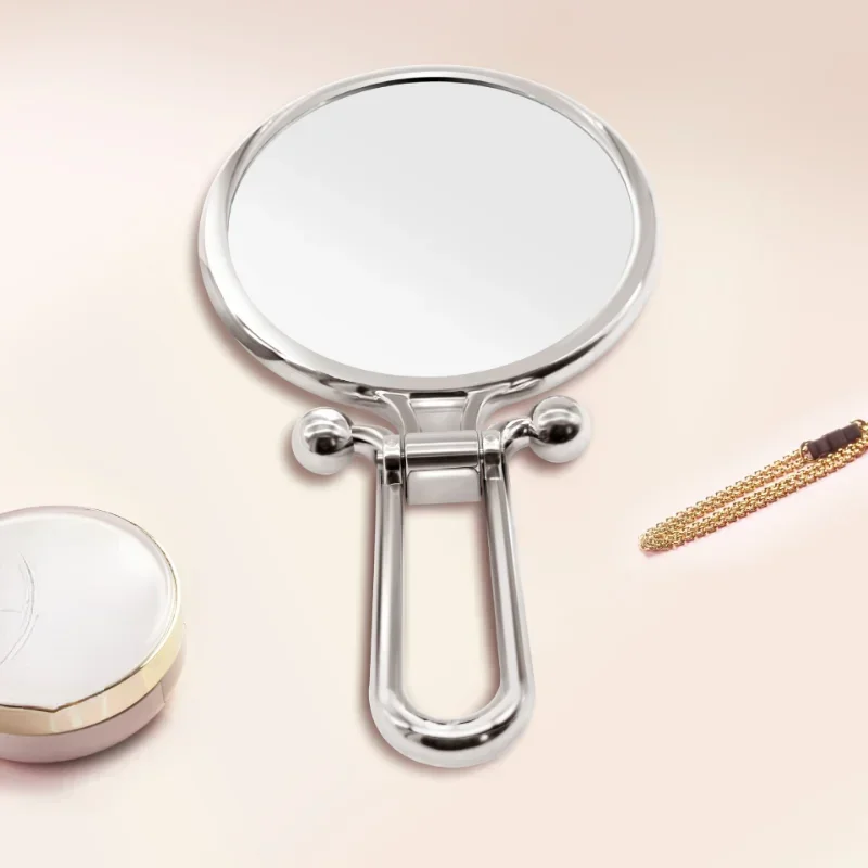 Ampliação Handheld Makeup Mirror, Vanity Mirror, Folding Hand Mirror, Compact Make Up Tools, Espelho de bolso, 2X