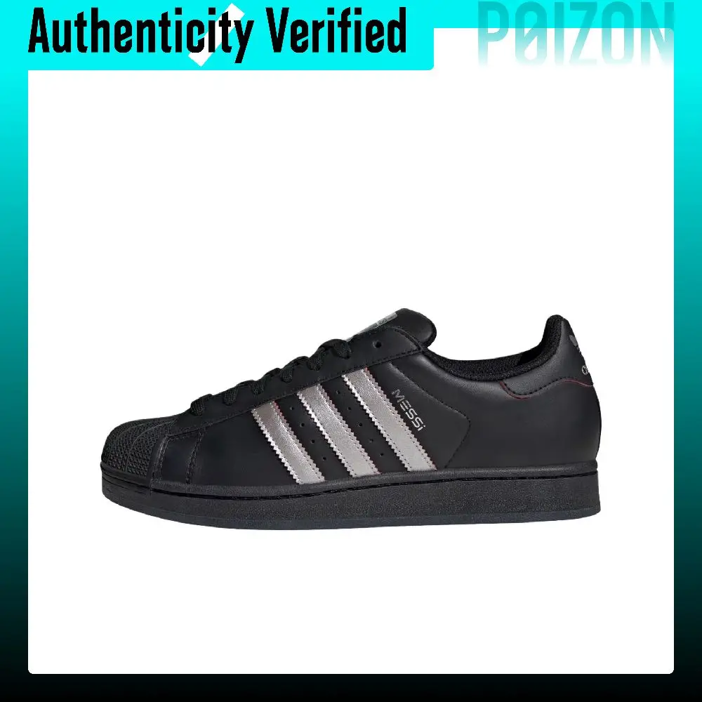 Adidas Originals SUPERSTAR Skate Shoes Unisex Low Top Core Black/Metallic Silver/Pure Gemstone Red KH5336