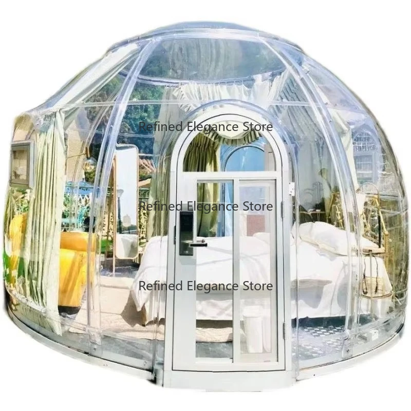

Newest Waterproof PC Bubble Tent Glamping Dome House Transparent Prefabricated Cabin for Hotel Resort Portable Accommodation