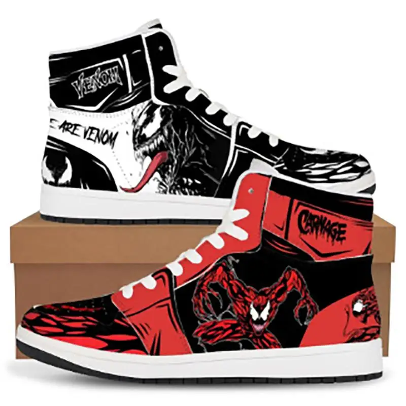 Superhero Series Deadpool Spider-Man High-Top Sneakers Captain America Retro Classic Boys and Girls Shoes Gift