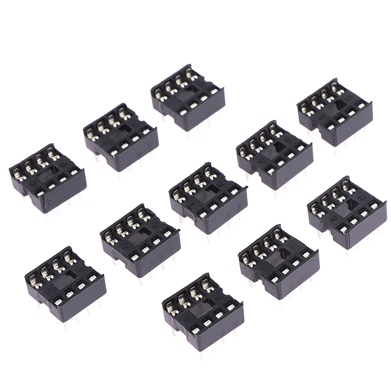 20Pcs/set DIP-8PIC Round Hole 8-Pin IC Sockets Adaptor 2.54mm DIP8 Chip Base Circuit IC Connector Solder Type