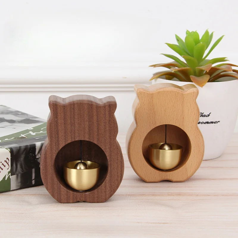 Woodiness Doorbell Cat Styling Walnut Wood Suction Door Type Wind Chime Beech Cat Wind Chime Home Decoration