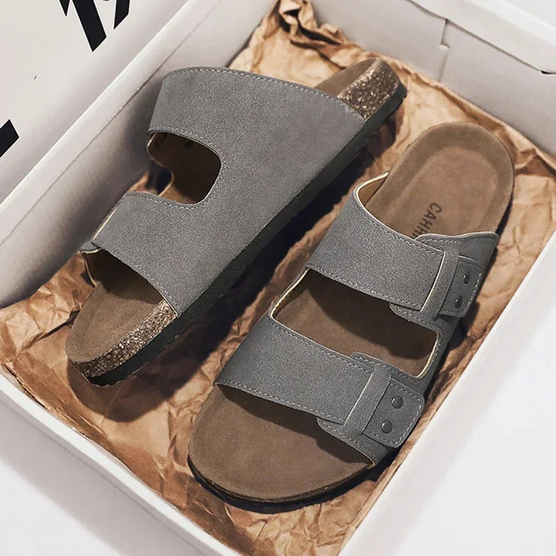 Indoor Bottom Non Slip Cork Slippers Women\'s Beach Outdoor Home Flip Flops Sandals Slippers Women Men Birken Slippers